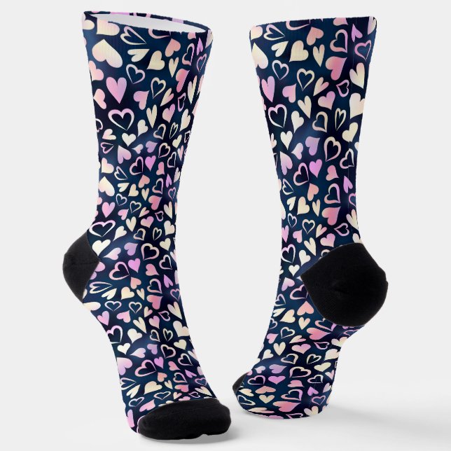Rosa Lila Crew-Socken Socken (Gewinkelt)