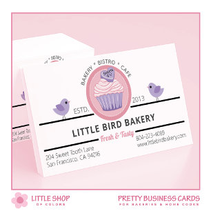 Rosa Lila Cupcake Individuelle Bäckerei Visitenkarte