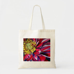 Rosa lila Dahlia Blume Aquarell abstrakte Kunst Tragetasche