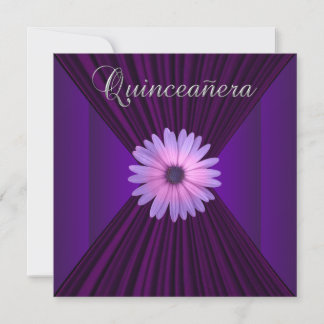 Rosa Lila Daisy Lila Quinceanera Einladungen
