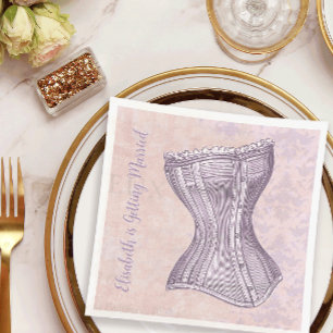 Rosa Lila Damaske Viktorianischer Korsett Vintager Serviette