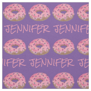 Rosa Lila Donut Doughnut Donuts Name Fabric Stoff