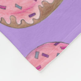 Rosa Lila Donut Doughnut Junk Food Sprinkles Fleecedecke