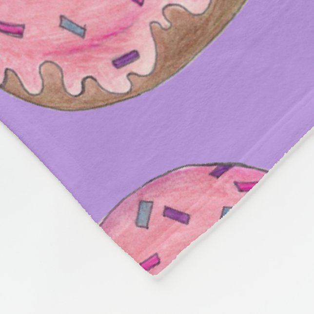 Rosa Lila Donut Doughnut Junk Food Sprinkles Fleecedecke (Ecke)