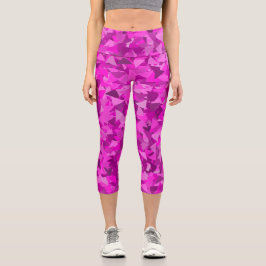 Rosa lila Dreieckmuster Capri Leggings