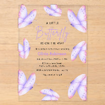 Rosa Lila Ein Kleiner Schmetterling Baby Shower