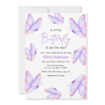 Rosa Lila Ein Kleiner Schmetterling Baby Shower