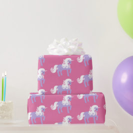 Rosa Lila Einhorn Geburtstag Geschenkpapier