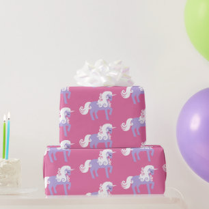 Rosa Lila Einhorn Geburtstag Geschenkpapier