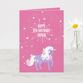 Rosa Lila Einhorn Geburtstag Karte