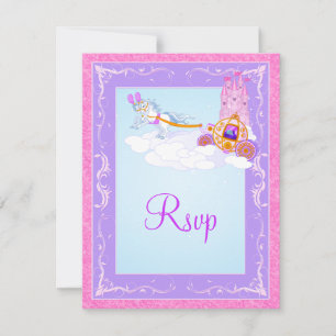 Rosa, lila Fantasy Märchen Hochzeit Antwortkarte RSVP Karte