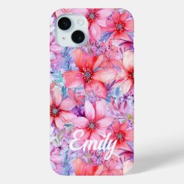 Rosa Lila Farbe Blütenfarbe Personalisierter Name Case-Mate iPhone Hülle