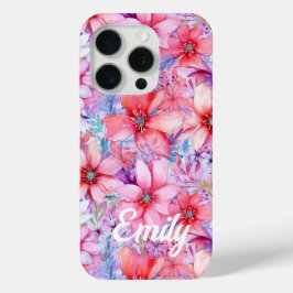 Rosa Lila Farbe Blütenfarbe Personalisierter Name Case-Mate iPhone Hülle
