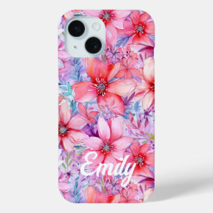 Rosa Lila Farbe Blütenfarbe Personalisierter Name Case-Mate iPhone Hülle