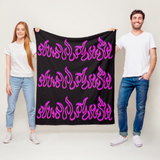 Rosa lila Feuerflammen Lohe Umriss Fleecedecke