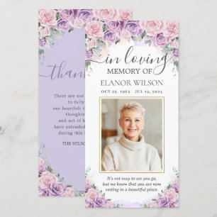 Rosa lila Flieder Blumen Foto Trauer Gedenkfeier Dankeskarte