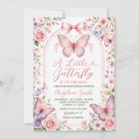 Rosa lila florale Butterfly-Baby-Party