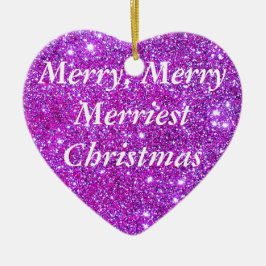 Rosa lila funkelnd bezaubernde Glittery Keramikornament