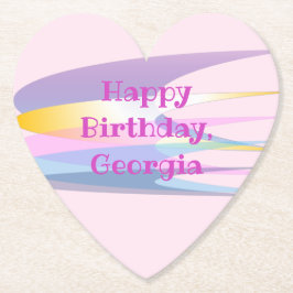 Rosa Lila Geburtstagspapier-Untersetzer Untersetzer