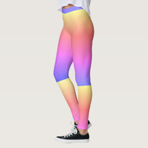 Rosa lila gelbe gestreifte Leggings