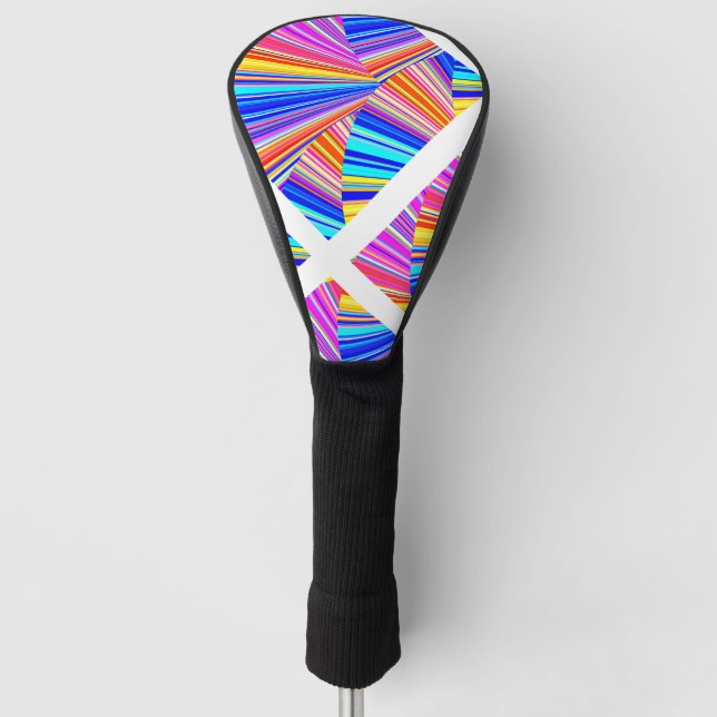 Rosa Lila-gelbes, trendiges Abstraktes Muster Golf Headcover (Vorderseite)