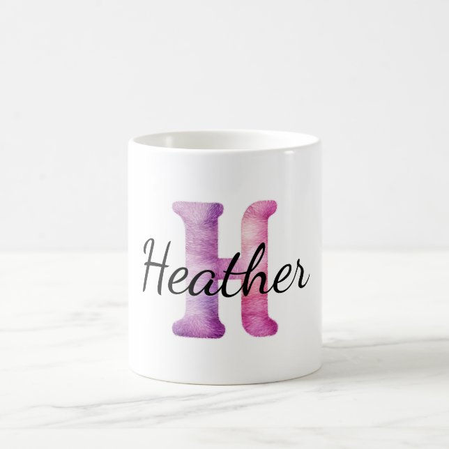 Rosa Lila Gemütlich H Name  Kaffeetasse (Mittel)