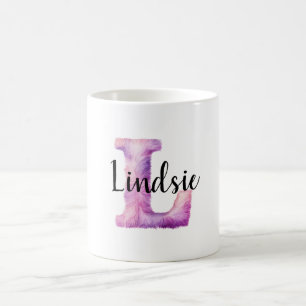 Rosa Lila Gemütlicher Buchstabe L Name Kaffeetasse