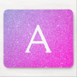 Rosa Lila Glitzer Monogramm Name Mousepad<br><div class="desc">Rosa und Lila Ombre Sparkle Glitzer Monogram Name Monogram Mousepad. Dieses Mousepad kann auf Ihren Vornamen angepasst werden.</div>