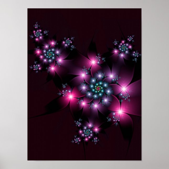 Rosa Lila gotische Blume Poster (Vorne)
