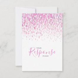 Rosa lila graue abstrakte Kunst Hochzeitsantwort U RSVP Karte