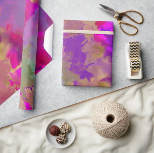 Rosa, lila, grün, Marmorpapier Geschenkpapier