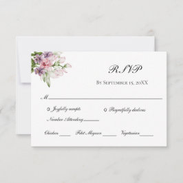 Rosa Lila grüne Blütenpracht Elegant Festliche Hoc RSVP Karte