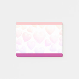 Rosa + lila Herzen auf personalisierten, benutzerd Post-it Klebezettel