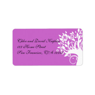 Rosa Lila Hochzeitadresse Adressaufkleber