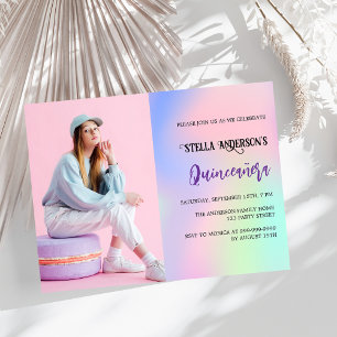 Rosa lila holografisches Foto Haushalt Quinceanera