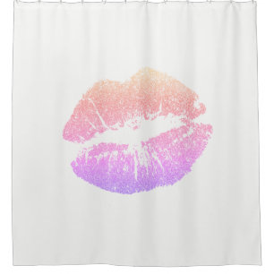 Rosa/lila Imitat-Glitzer-Lippenweißer Duschvorhan Duschvorhang