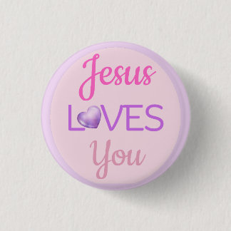 Rosa Lila Jesus-Lieben, die Sie zitieren Magnet Button