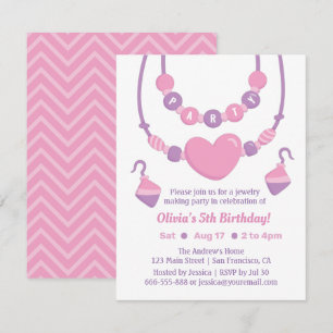 Rosa Lila Juwelen Making Girls Party Einladungen