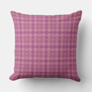 Rosa lila Karo-Argyle-Muster Kissen