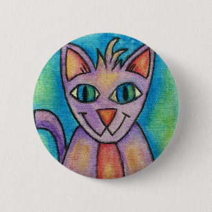 Rosa lila Kätzchen Katze Button