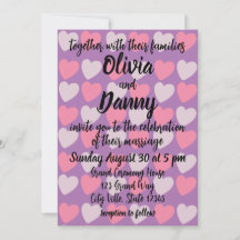 Rosa Lila Liebe Herz Muster Romantische Hochzeit