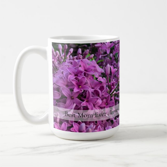 Rosa lila Lila Romantische Rosa Foto Mama Kaffeetasse (Links)