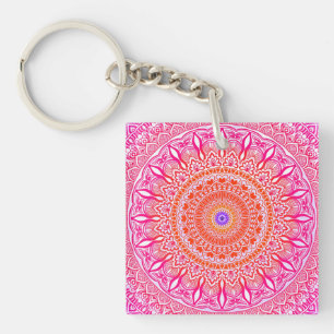 Rosa lila Mandala Schlüsselanhänger