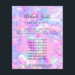 Rosa lila Opel-IMITAT-Holograph-Flyer Flyer<br><div class="desc">Schönheitssalon berufliche Make-up-Künstler Flyer</div>