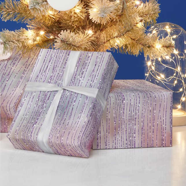 Rosa Lila Orange Glitterie Sparkle Geschenkpapier (Feiertage)