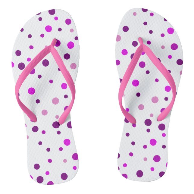 Rosa Lila Punkte FlipFlops (Fußbett)