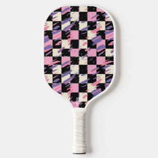 Rosa & Lila Retro Karo-Pickleball-Schläger Pickleball Schläger