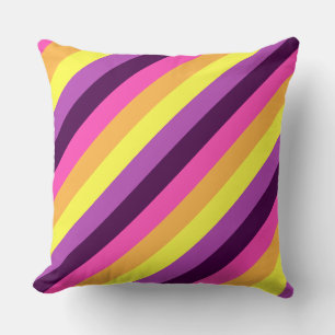 Rosa Lila Retro Streifen Big Throw Kissen