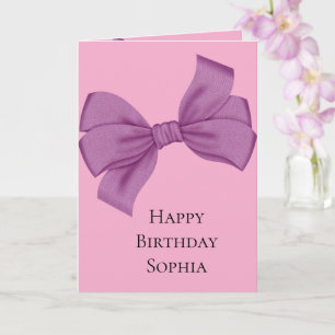 Rosa lila Schleifen Geburtstag Mädchenhaft Karte