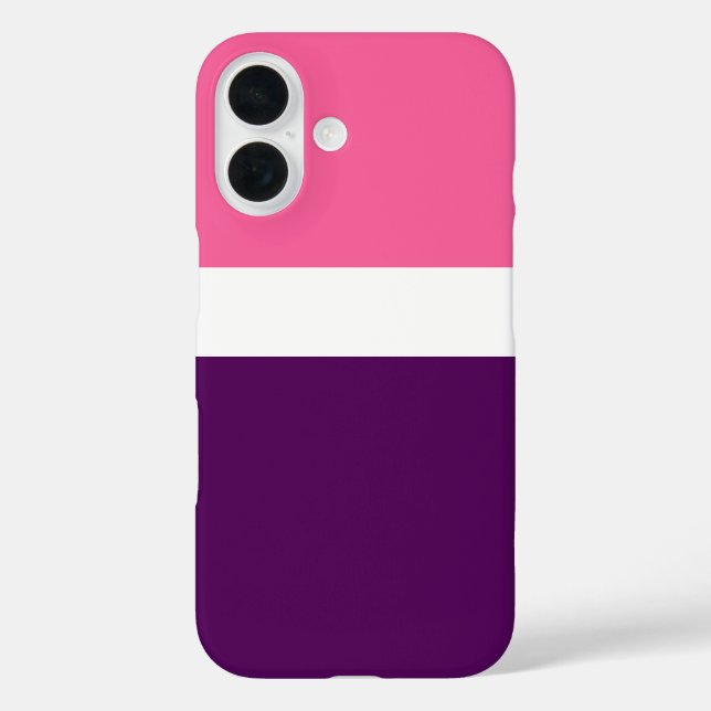 Rosa Lila Schlichte Blockgestaltung iPhone 16 Hülle (Rückseite)